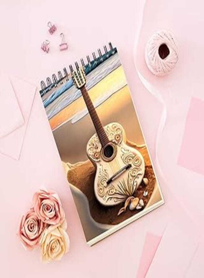 Notebook With Trendy design - Guitar on the beach