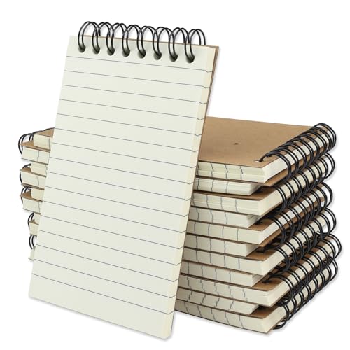 Aacehlh 12 Pack Pocket Notebooks, 3x5 Small Notepads, Mini Spiral Notebooks, 60 Sheets/120 Pages,Lined College Ruled Paper, Memo Pads for Home, Office, School or Travel (Kraft) - Image 5