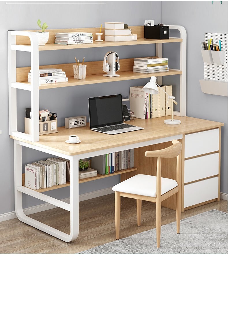 Manta Ray - Morden Home Study Desk with Bookshelf Home Office Workstation with Storage - Image 1