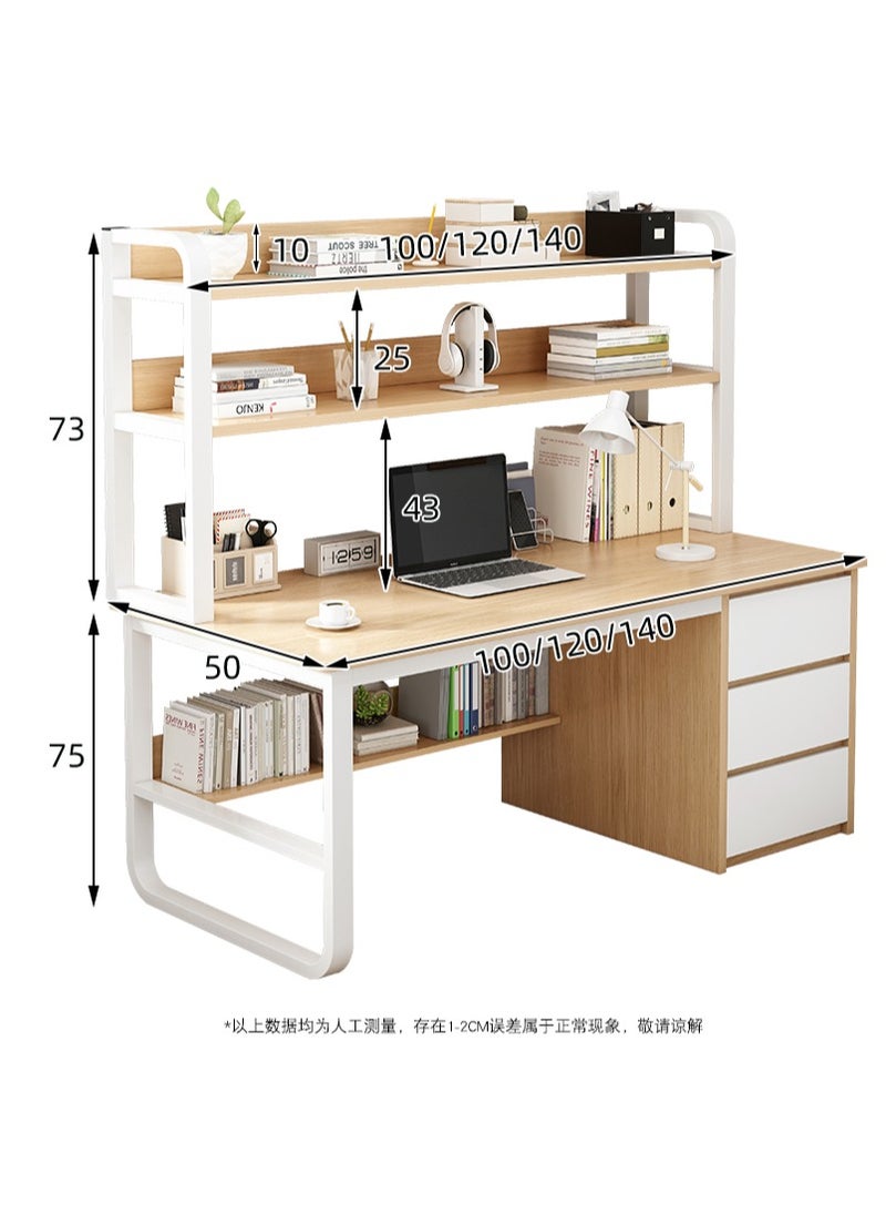 Manta Ray - Morden Home Study Desk with Bookshelf Home Office Workstation with Storage - Image 1
