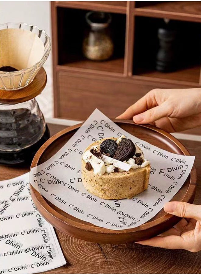 100 قطعة من ورق الشمع المقاوم للدهون، بطانات سلة مع نص فرنسي مطبوع، أوراق تغليف الطعام للنزهات والشواء والمأكولات الجاهزة - Image 3