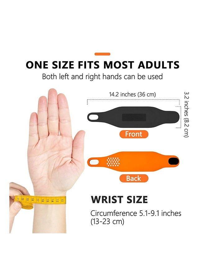 Lemon 2 PCS Ultra Thin Wrist Brace for Carpal Tunnel, Massage with Raised Spots Elastic Wrist Wraps for Arthritis and Tendonitis, Wrist Straps Support, Pain Relief, Compression and Support for Fitness Enthusiasts (Black Orange) - Image 3