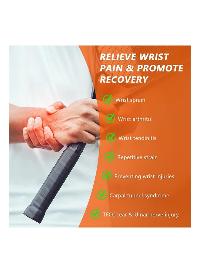 Lemon 2 PCS Ultra Thin Wrist Brace for Carpal Tunnel, Massage with Raised Spots Elastic Wrist Wraps for Arthritis and Tendonitis, Wrist Straps Support, Pain Relief, Compression and Support for Fitness Enthusiasts (Black Orange) - Image 5