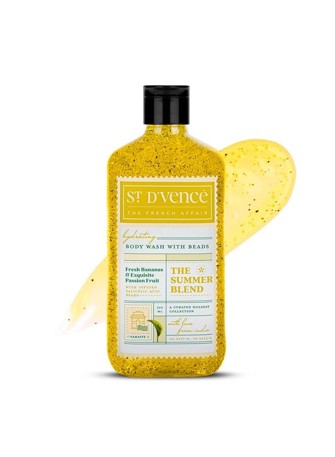 ST. D'VENCÉ St. D’Vence The Summer Blend Body Wash With Bananas Passion Fruit And Salicylic Acid Beads (300Ml) ; Sls And Parabens Free ; Fights Body & Back Acne ; Hydrating And Deep Cleansing Shower Gel - Image 1