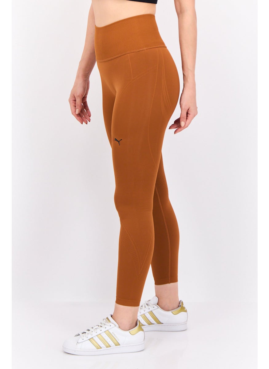 PUMA Women Sportswear Fit Brand Logo Training Tights, Brown  - Image 2