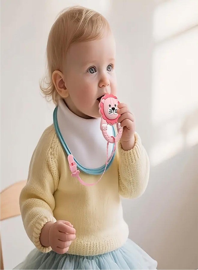 FIMALIA Silicone Lion Baby Teether Ring Food Grade BPA Free Infant Teething Toy for Sore Gum Relief Easy-to-Hold Textured Sensory Chew Toy for Newborns and Toddlers (1pc Multicolor) - Image 5