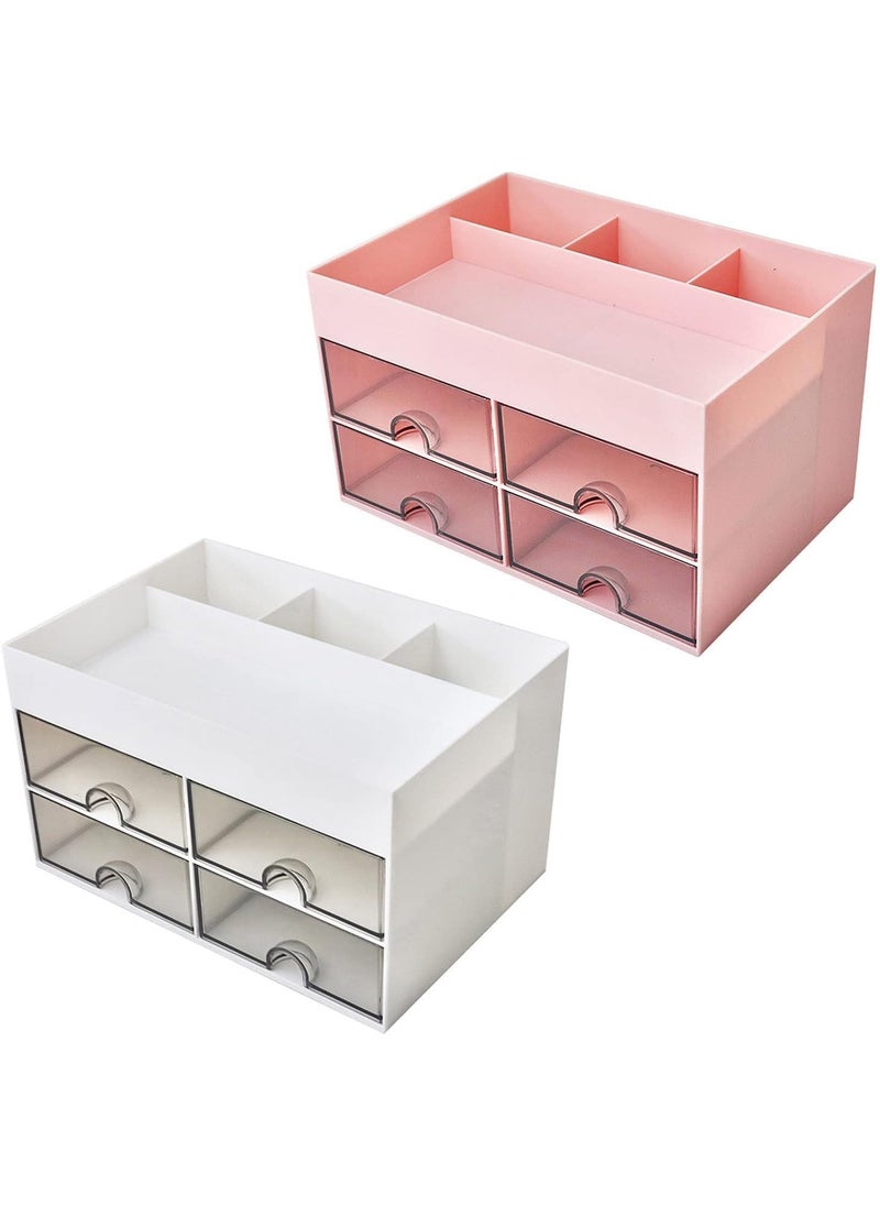 Styxon Drawer Storage Cabinet desk drawer organizer jewelry display holder vanity organizer practical desktop organizer clear earring holder pp account storage container student Pink