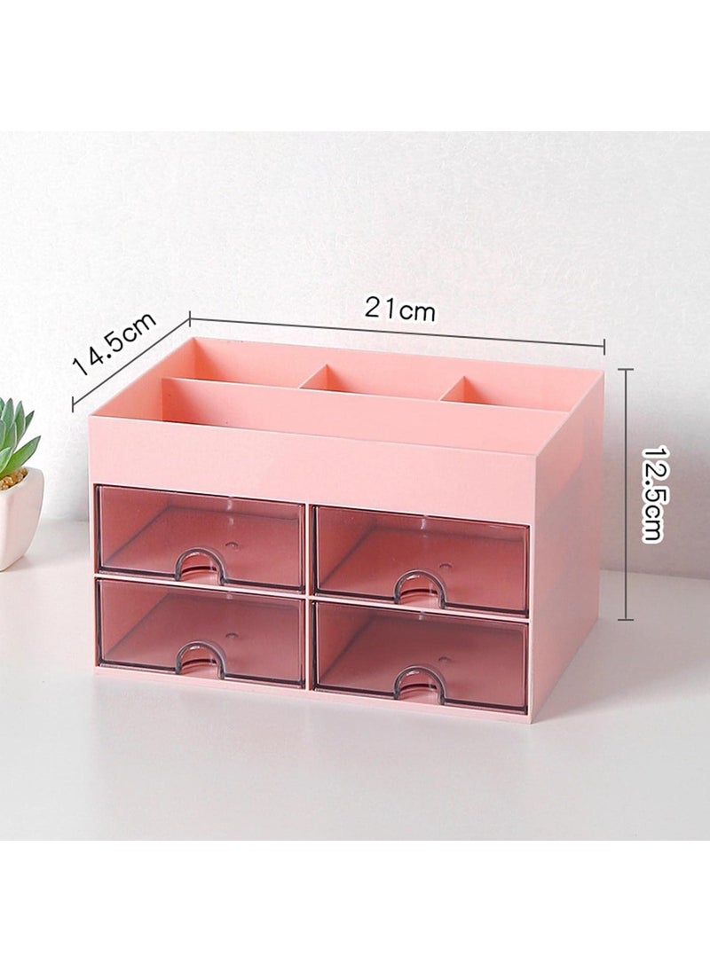 Styxon Drawer Storage Cabinet desk drawer organizer jewelry display holder vanity organizer practical desktop organizer clear earring holder pp account storage container student Pink