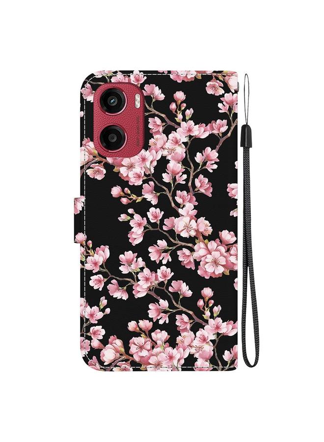 اس-توب جراب لهاتف موتورولا موتو جي 05 / إي 15، جراب هاتف جلدي برسومات ملونة وملمس كريستالي - Image 3