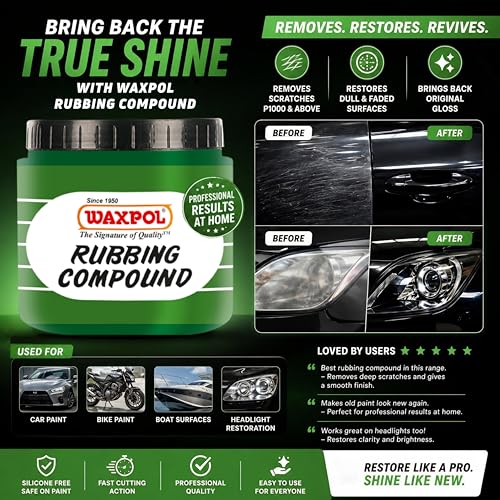 Waxpol Rubbing Compound Green 1Kg For Deep Scratches, Sandpaper Marks, Swirls & Hologram - Image 2
