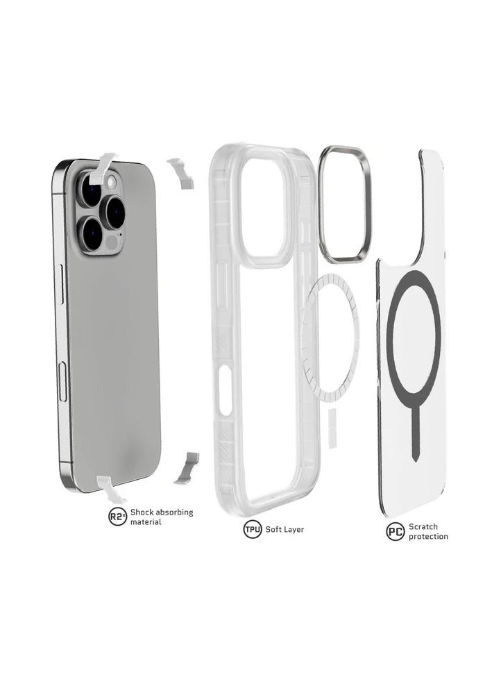 GHOSTEK غطاء شفاف لجهاز آيفون 16 برو - متوافق مع ملحقات ماغسيف، سيليكون مضاد للصدمات، غطاء هاتف بسيط (6.3 بوصة، شفاف غير لامع) - Image 4