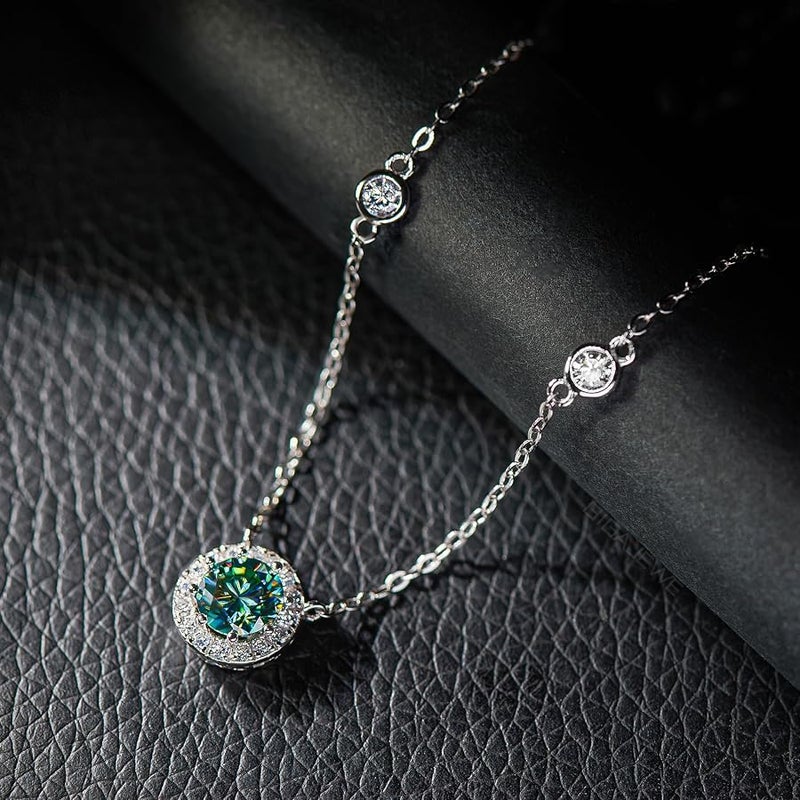 GIGAJEWE Necklace,1Carat Moissanite Hola Pendent for Women,D Color VVS1,18K Gold Plated 925 Silver,With Certificate of Authenticity - Image 2