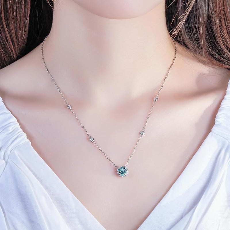 GIGAJEWE Necklace,1Carat Moissanite Hola Pendent for Women,D Color VVS1,18K Gold Plated 925 Silver,With Certificate of Authenticity - Image 5