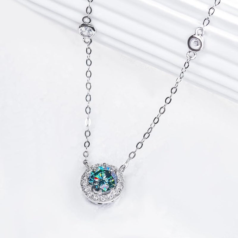 GIGAJEWE Necklace,1Carat Moissanite Hola Pendent for Women,D Color VVS1,18K Gold Plated 925 Silver,With Certificate of Authenticity - Image 4
