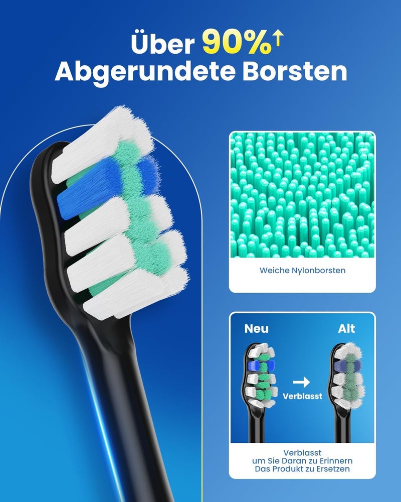 YTEATH PRO Electric Sonic Toothbrush for Adults & Children, 5 Cleaning Modes with 3 Intensity Levels, Timer, 8 Replacement Brush Heads & Travel Case, Rechargeable Sonic Toothbrush - Image 5