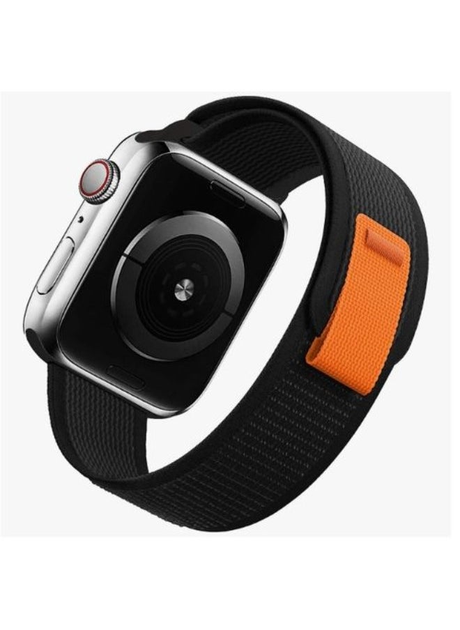 Generic - Perfect Performance Trail Loop Band Compatible With Apple Watch Ultra 49/45/44/42mm, Nylon Sport Replacement Strap Compatible With IWatch Series 8/7/6/5/4/3/2/1 / SE Black - Image 1