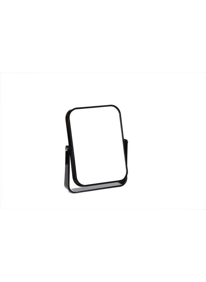 SOFINNI - Desk Table Vanity Mirror Portable Dual Sided Cosmetic Makeup 2X Magnification Swivel 360 Rotation with Adjustable Stand, Black - Image 1