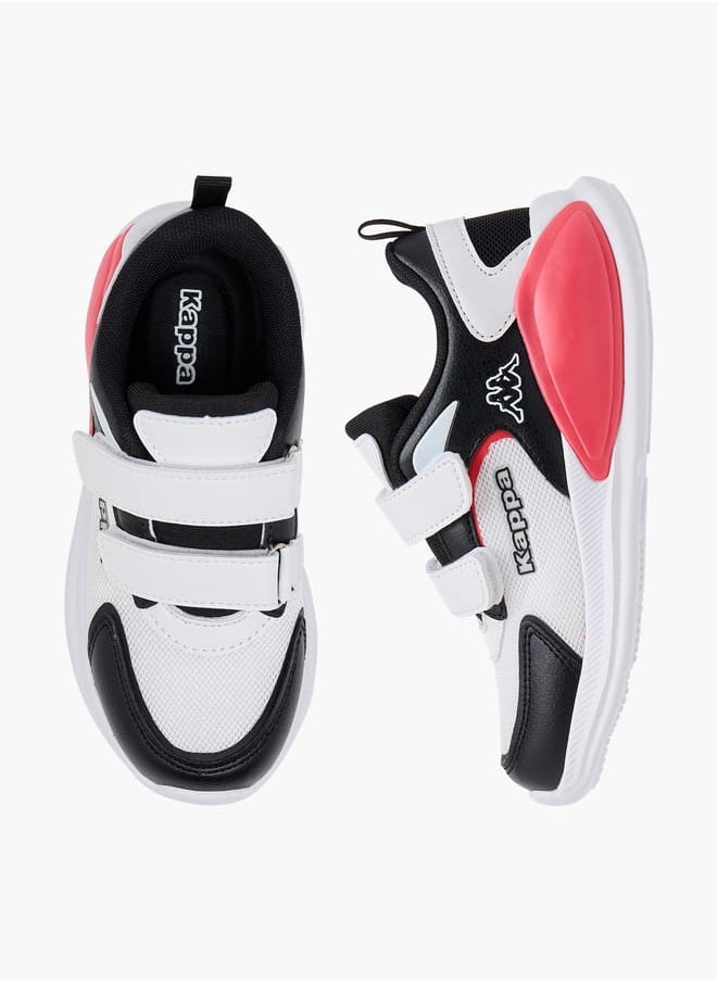 Kappa Boys' Logo Detail Sports Shoes with Hook and Loop Closure  - Image 1