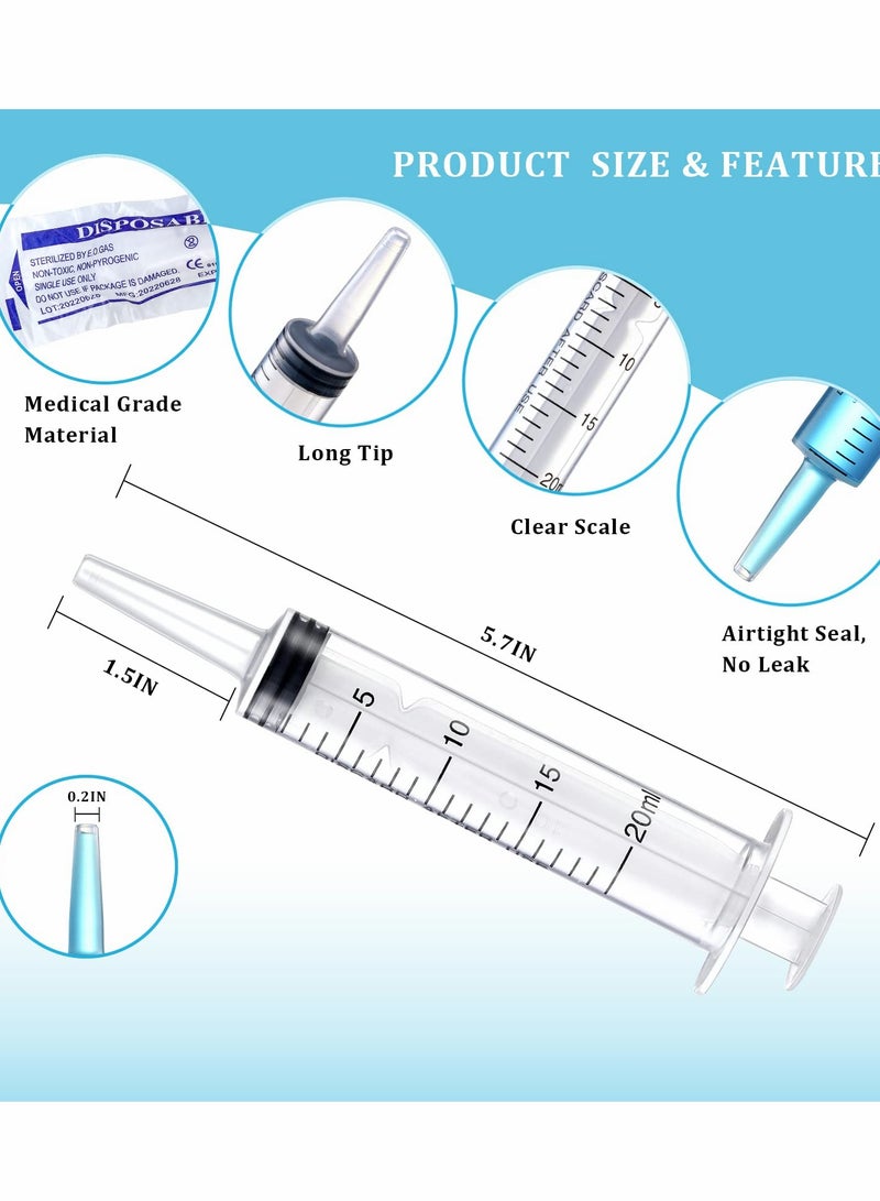 KASTWAVE 20ml Plastic Syringe, Large Syringes Tools for Liquid, Sterile and Individually Sealed for Measuring, Watering, Refilling, Feeding Pets, Scientific Labs, Oil or Glue Applicator, 16 Pack  - Image 3