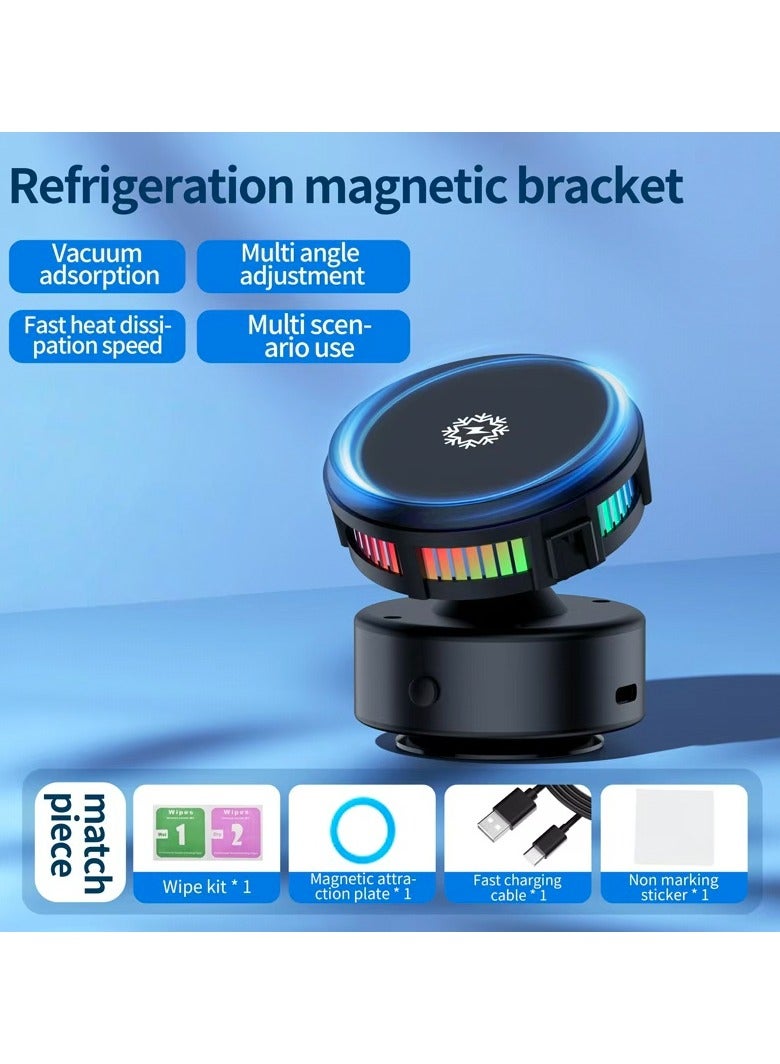 Car Charger with Cooling,Car Phone Holder with Charger and Cooling function,Wireless Car Phone holder with Charging,Vacuum Adsorption Phone Mount,Cooling Fan for mobile,360 Degree Rotation,Mobile Phone and Laptop Holders with Cooling  - Image 2
