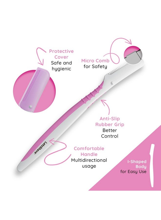 LetsShave Evior Reusable Face Razor For Women Facial Hair- 3 Razors | Instant & Painless Hair Removal | For Eyebrows, Upper Lip, Forehead, Peach Fuzz, Chin And Sideburns | Dermaplaning Tool - Image 3