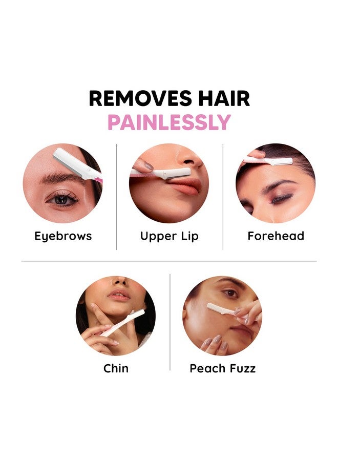 LetsShave Evior Reusable Face Razor For Women Facial Hair- 3 Razors | Instant & Painless Hair Removal | For Eyebrows, Upper Lip, Forehead, Peach Fuzz, Chin And Sideburns | Dermaplaning Tool - Image 4