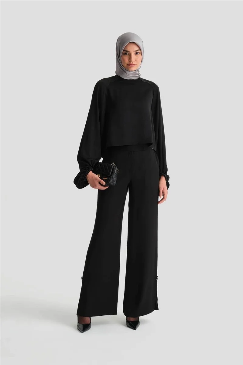 ARMINE Accessory Detailed Stylish Trousers 24K2713 Black
