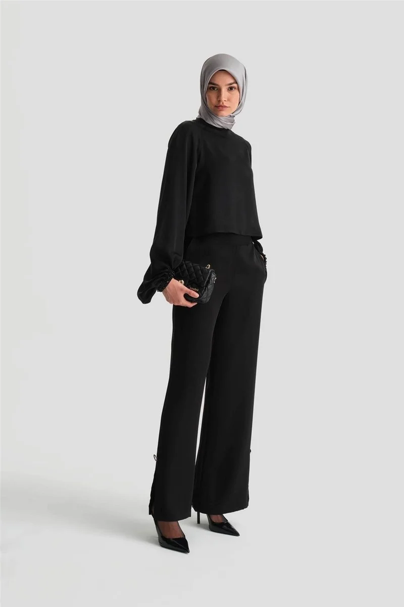 ARMINE Accessory Detailed Stylish Trousers 24K2713 Black