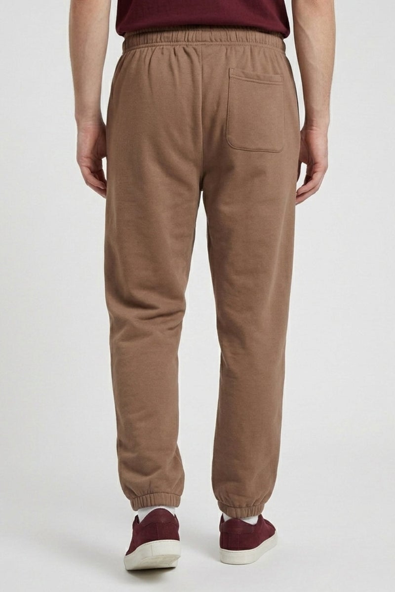 Core Elements Men Regular Fit Embroidered Logo Jogger Pants, Brown - Image 4