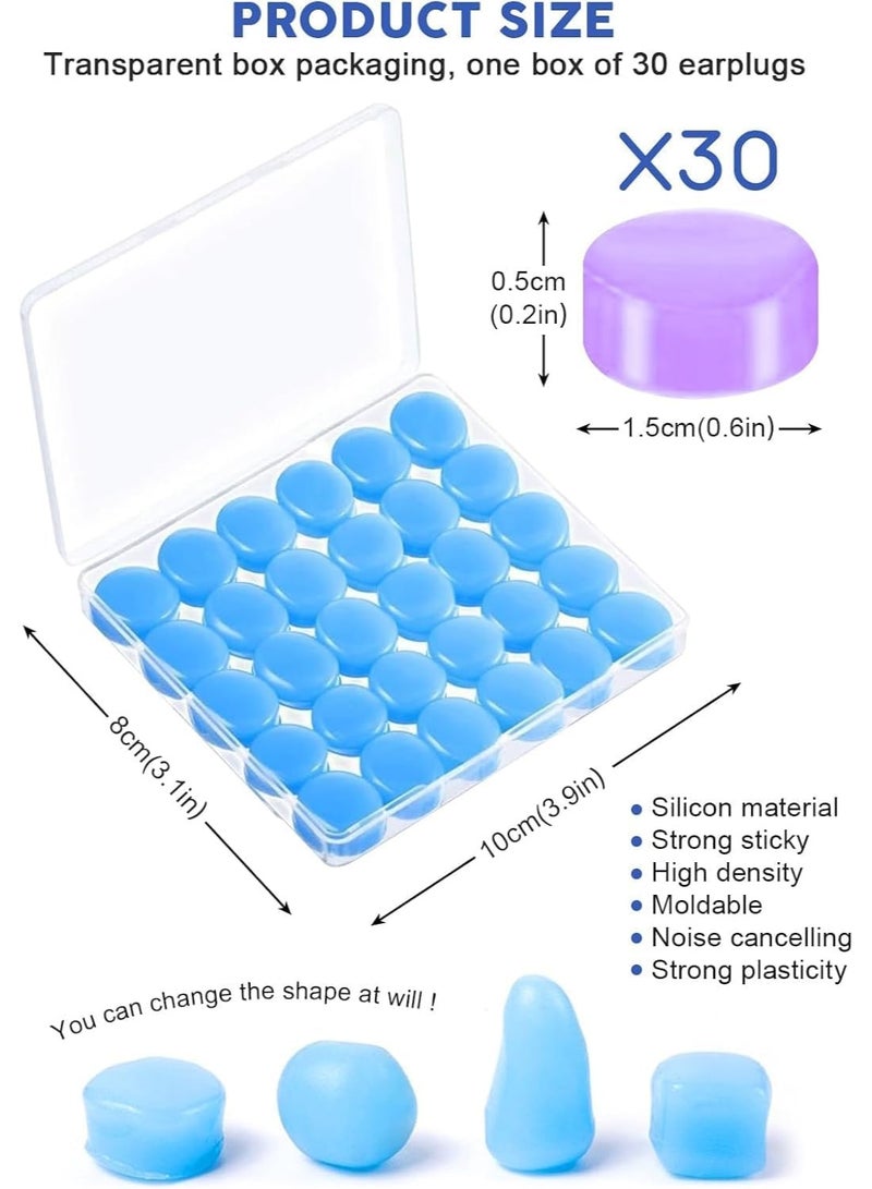 ATRJSZ Silicone Ear Plugs, 60 Pairs (2 Pack) Soft Moldable Ear Plugs with 38dB Noise Cancelling, Reusable Waterproof Earplugs for Sleeping, Swimming, Travel and Concerts - Image 2