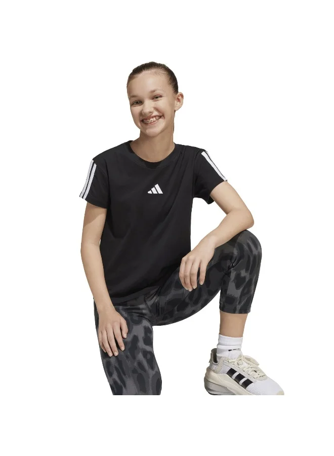 Adidas Adidas Jg 3S Tee 160 Black T-Shirt (Short Sleeve) T-Shirts For Kids