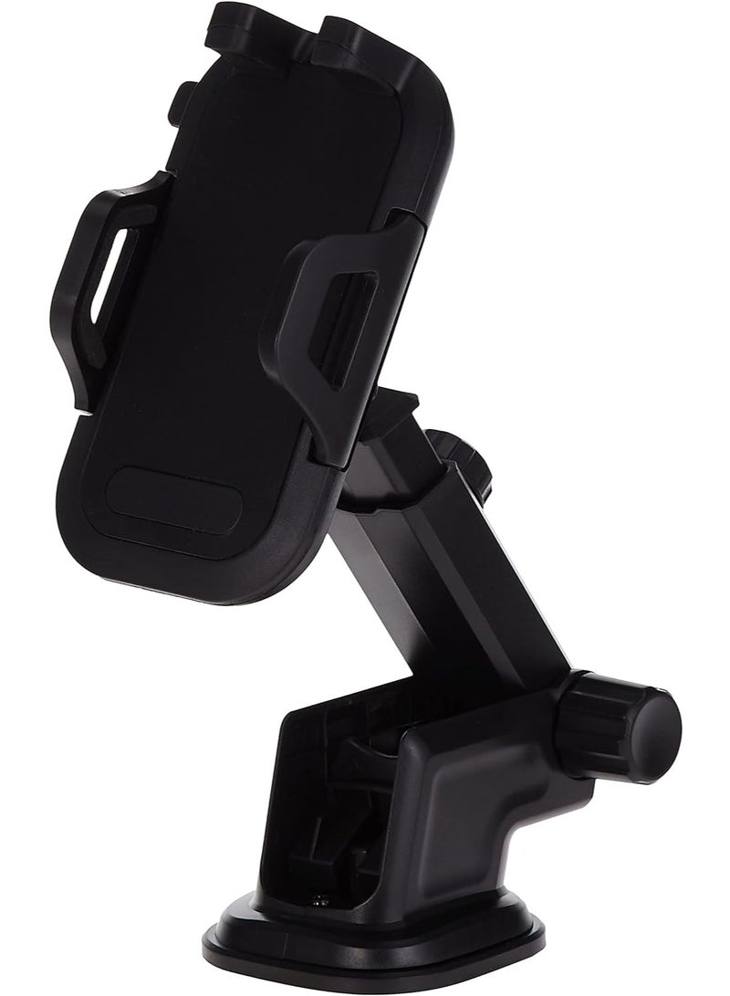 Zaboon Car Phone Holder 3in1 for Dashboard/Vent/Windshield with 360° Rotation, Arms Height adjustable Stable fits with iPhone 13 12 11 Pro Max Xs 7 8, Samsung Galaxy S21 S20 Ultra, Hauwei, Black - Image 1