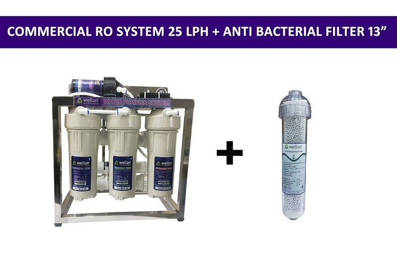 WELLON منقي مياه تجاري عالي TDS 25 LPH مع فلتر قلوى مضاد للبكتيريا من ويلون - Image 4