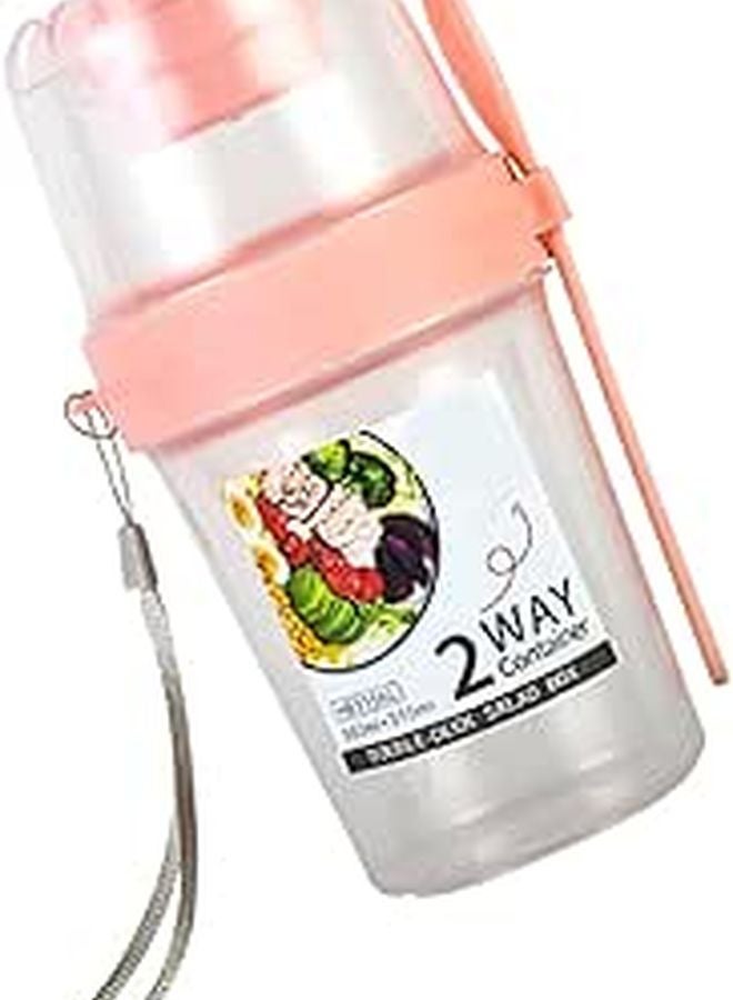 Large Capacity Reusable Salad Shaker Cup with Fork Portable Snack Container - Image 1