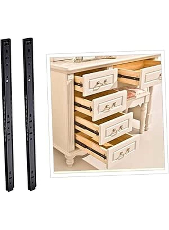 2Pcs 16 Inch Heavy Duty Ball Bearing Drawer Slides Cold Rolled Steel Cabinet Runners - Image 1