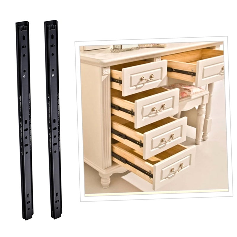 2Pcs 16 Inch Heavy Duty Ball Bearing Drawer Slides Cold Rolled Steel Cabinet Runners - Image 2