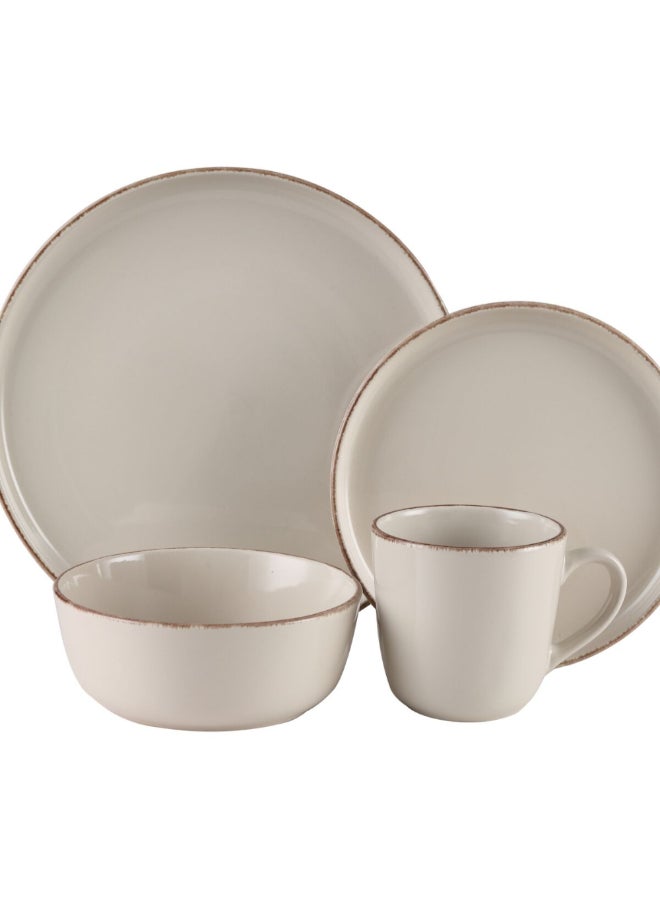 Bien Servi 16-Piece Elegant Design High Quality Stoneware Dinner Set Beige 28.5 x 28.5 x 30 cm ST7572-BG  - Image 1