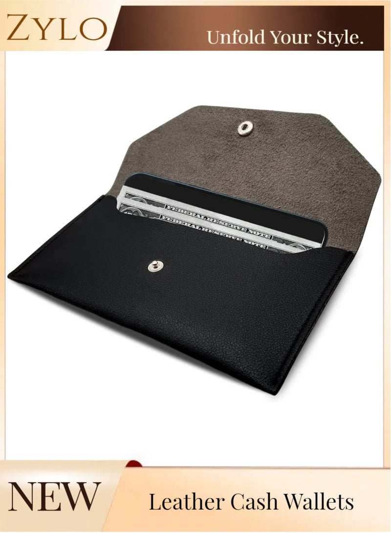 Zylo Cash Wallets - Reusable Leather Cash Envelope Wallet for Budgeting, Billing - Image 1