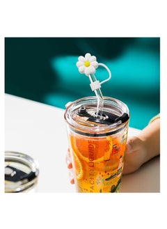 ECVV ECVV 10Pcs Straw Cover Cap for Stanley Cup Cute Cup and Flower Shape Silicone Straw Lids, Reusable Dust-Proof Straw Topper for Stanley Tumbler Accessories, 10mm  - Image 3