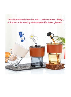 ECVV ECVV 10Pcs Straw Cover Cap for Stanley Cup Cute Cup and Flower Shape Silicone Straw Lids, Reusable Dust-Proof Straw Topper for Stanley Tumbler Accessories, 10mm  - Image 5