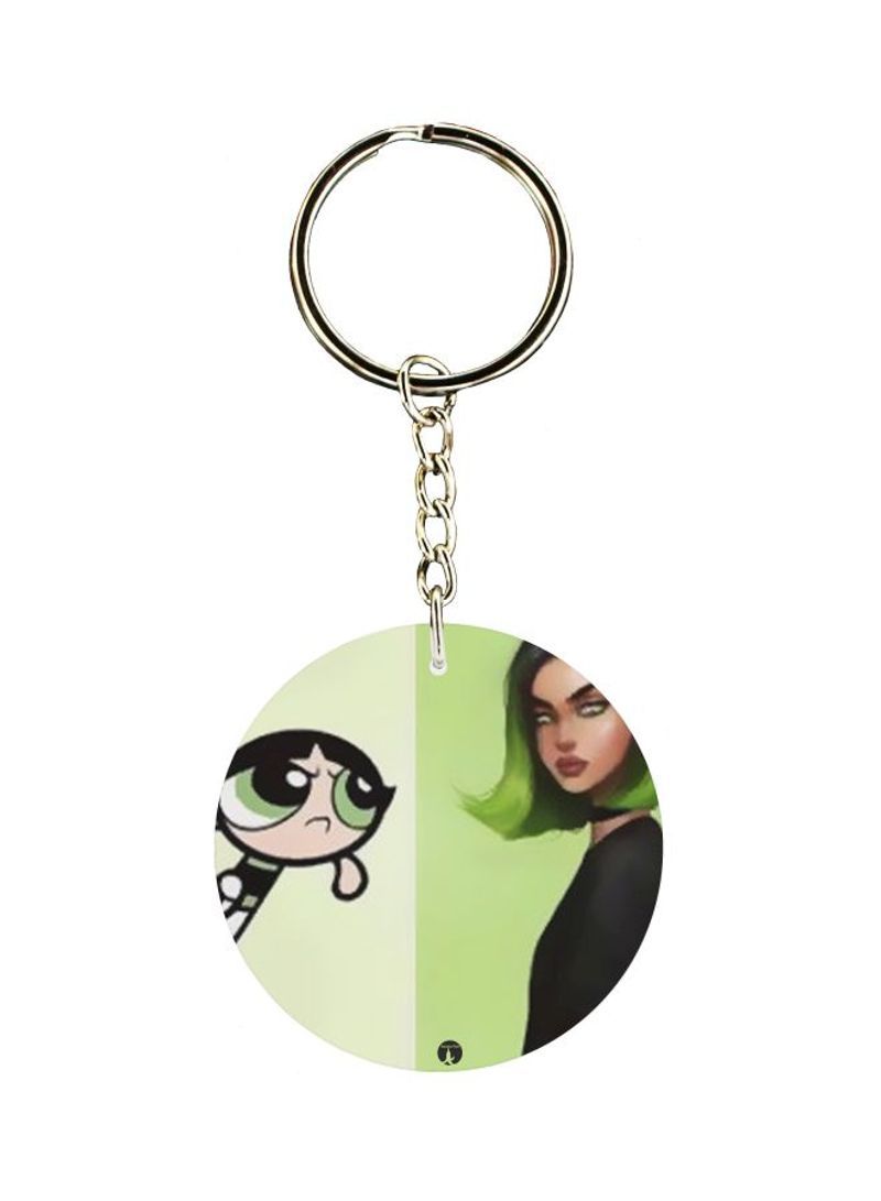 Cartoon Girl Printed Keychain