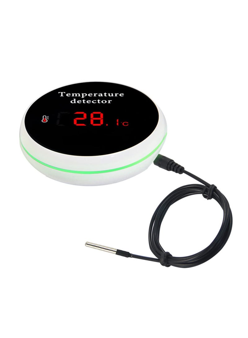 WiFi Temperature Sensor with Waterproof External Probe, Tuya Smart Temperature Monitor with Backlit LCD Display, Rechargeable Battery, Remote Control Monitor for Refrigerator, Fish Tank - Image 2