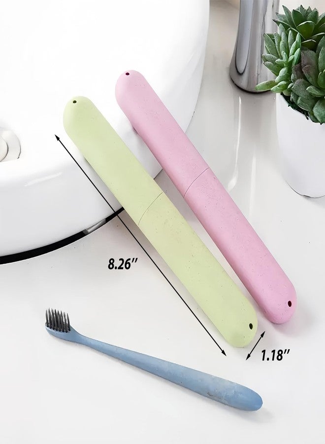 YKuzLx 8 Pack Travel Toothbrush Case, Portable Toothbrush Travel Case with Ventilation Hole for Business Trip, Camping, Home(Blue,Pink,Green,Beige) - Image 2