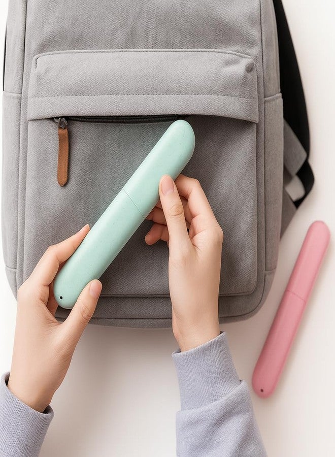 YKuzLx 8 Pack Travel Toothbrush Case, Portable Toothbrush Travel Case with Ventilation Hole for Business Trip, Camping, Home(Blue,Pink,Green,Beige) - Image 5