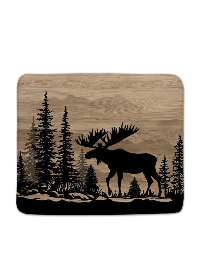 Rustic Forest Moose Bathroom Rugs Cabin Deer Farmhouse Country Lodge Wild Animal Hunting Camping Vintage Barn Wood Board Bath Mat Bedroom Kitchen Toilet Floor Doormat 17.8x29.5 - Image 3