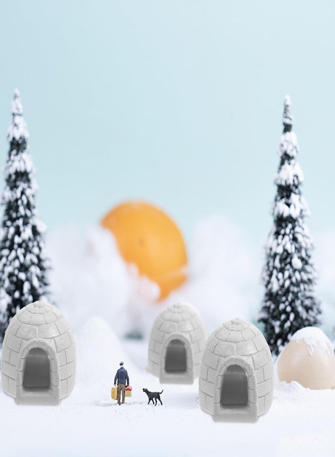 HOMSFOU Mini Igloo Toy Lifelike Ice House Models Arctic Figurines Small White Bear Arctic Diorama Birthday for Boys Girls Dollhouse Micro Landscape Decoration - Image 5