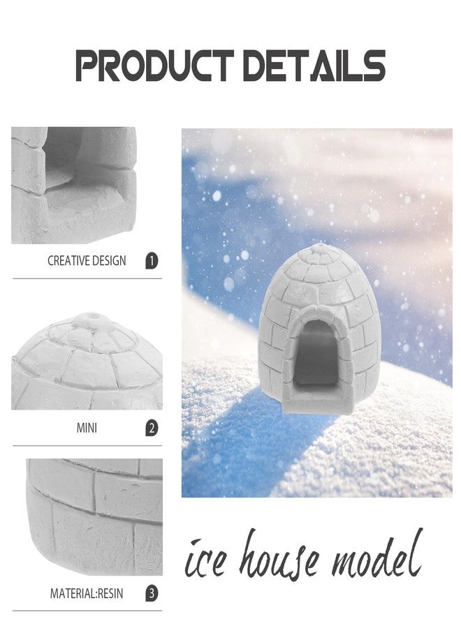 HOMSFOU Mini Igloo Toy Lifelike Ice House Models Arctic Figurines Small White Bear Arctic Diorama Birthday for Boys Girls Dollhouse Micro Landscape Decoration - Image 4