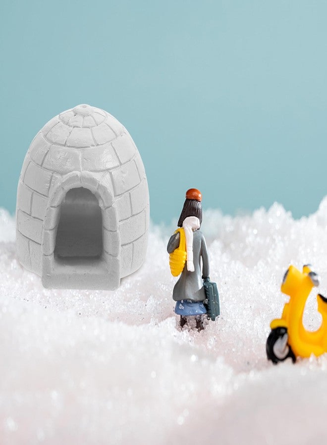 HOMSFOU Mini Igloo Toy Lifelike Ice House Models Arctic Figurines Small White Bear Arctic Diorama Birthday for Boys Girls Dollhouse Micro Landscape Decoration - Image 3