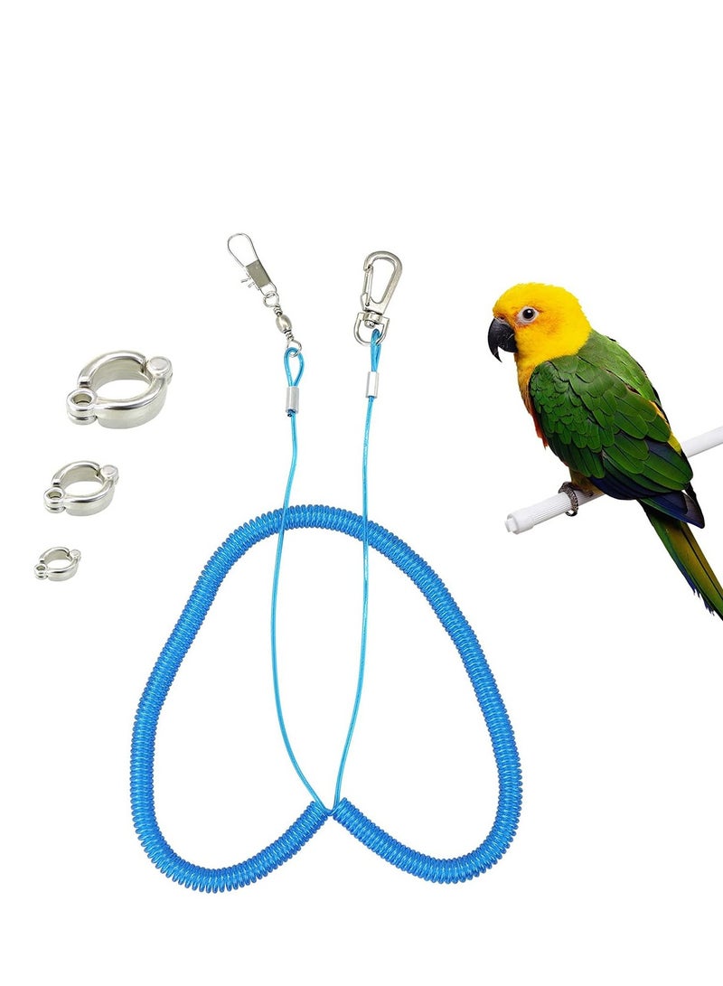 Parrot Flying Rope, 6 Meters Parrot Foot Chain Flying Training Outdoor，Anti-Bite Elastic String Training Harness,Bird Training Rope Bird For Pet,Blue. - Image 1