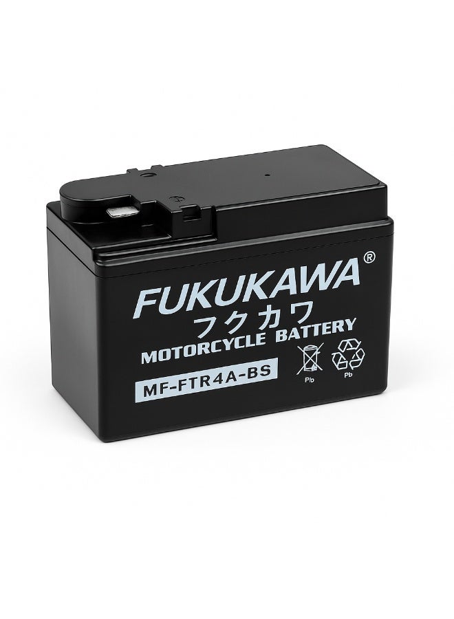 FUKUKAWA MF-FTR4A-BS 12V 4Ah Motorcycle Battery Maintenance Free Sealed AGM Bike Battery Reliable Long Lasting Power for Motorcycles Scooters ATVs and Mopeds - Image 1